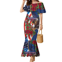 United States Memorial Day-Honor and Remember Family Matching Mermaid Dress and Hawaiian Shirt