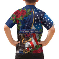 United States Memorial Day-Honor and Remember Family Matching Short Sleeve Bodycon Dress and Hawaiian Shirt