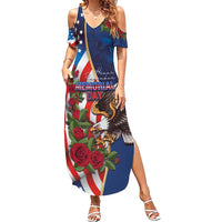 United States Memorial Day-Honor and Remember Family Matching Summer Maxi Dress and Hawaiian Shirt