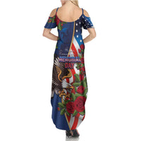 United States Memorial Day-Honor and Remember Family Matching Summer Maxi Dress and Hawaiian Shirt