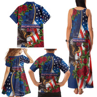 United States Memorial Day-Honor and Remember Family Matching Tank Maxi Dress and Hawaiian Shirt