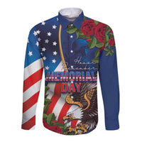 United States Memorial Day-Honor and Remember Long Sleeve Button Shirt