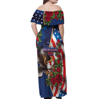 United States Memorial Day-Honor and Remember Off Shoulder Maxi Dress