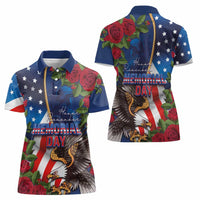 United States Memorial Day-Honor and Remember Women Polo Shirt