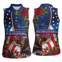 United States Memorial Day-Honor and Remember Women Sleeveless Polo Shirt