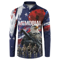 United States Memorial Day Button Sweatshirt Bald Eagle US Soldier-Honor and Remember The Fallen