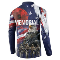 United States Memorial Day Button Sweatshirt Bald Eagle US Soldier-Honor and Remember The Fallen