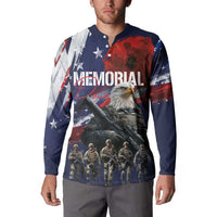 United States Memorial Day Button Sweatshirt Bald Eagle US Soldier-Honor and Remember The Fallen