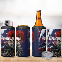 United States Memorial Day 4 in 1 Can Cooler Tumbler Bald Eagle and US Soldier-Honor and Remember The Fallen