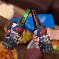 United States Memorial Day 4 in 1 Can Cooler Tumbler Bald Eagle and US Soldier-Honor and Remember The Fallen