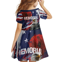 United States Memorial Day Family Matching Off The Shoulder Long Sleeve Dress and Hawaiian Shirt Bald Eagle US Soldier-Honor and Remember The Fallen