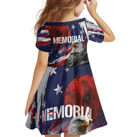 United States Memorial Day Family Matching Off Shoulder Short Dress and Hawaiian Shirt Bald Eagle US Soldier-Honor and Remember The Fallen