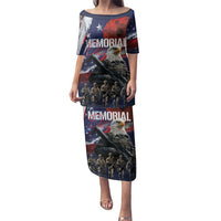 United States Memorial Day Family Matching Puletasi and Hawaiian Shirt Bald Eagle US Soldier-Honor and Remember The Fallen