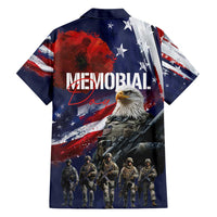 United States Memorial Day Family Matching Short Sleeve Bodycon Dress and Hawaiian Shirt Bald Eagle US Soldier-Honor and Remember The Fallen