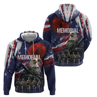 United States Memorial Day Hoodie Bald Eagle US Soldier-Honor and Remember The Fallen
