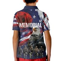 United States Memorial Day Kid Polo Shirt Bald Eagle US Soldier-Honor and Remember The Fallen