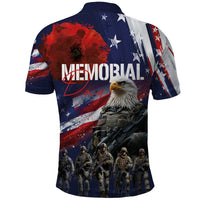 United States Memorial Day Polo Shirt Bald Eagle US Soldier-Honor and Remember The Fallen