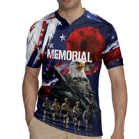 United States Memorial Day Rugby Jersey Bald Eagle US Soldier-Honor and Remember The Fallen