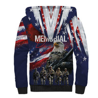 United States Memorial Day Sherpa Hoodie Bald Eagle US Soldier-Honor and Remember The Fallen