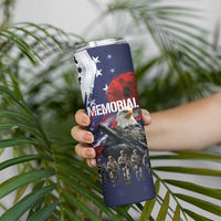United States Memorial Day Skinny Tumbler Bald Eagle and US Soldier-Honor and Remember The Fallen