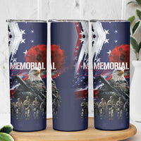 United States Memorial Day Skinny Tumbler Bald Eagle and US Soldier-Honor and Remember The Fallen