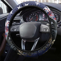 United States Memorial Day Steering Wheel Cover Bald Eagle US Soldier-Honor and Remember The Fallen