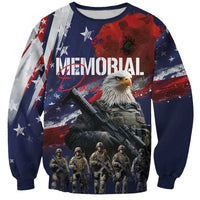 United States Memorial Day Sweatshirt Bald Eagle US Soldier-Honor and Remember The Fallen