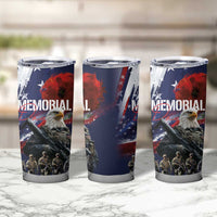 United States Memorial Day Tumbler Cup Bald Eagle and US Soldier-Honor and Remember The Fallen