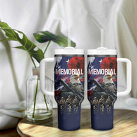 United States Memorial Day Tumbler With Handle Bald Eagle and US Soldier-Honor and Remember The Fallen