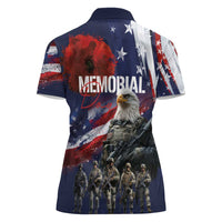 United States Memorial Day Women Polo Shirt Bald Eagle US Soldier-Honor and Remember The Fallen