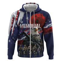 United States Memorial Day Zip Hoodie Bald Eagle US Soldier-Honor and Remember The Fallen