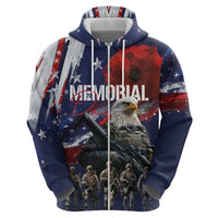 United States Memorial Day Zip Hoodie Bald Eagle US Soldier-Honor and Remember The Fallen