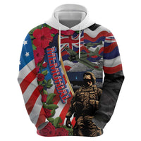 Hawaii and United States Memorial Day Hoodie Honor and Remember The Fallen