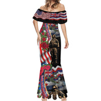 Hawaii and United States Memorial Day Mermaid Dress Honor and Remember The Fallen