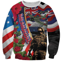 Hawaii and United States Memorial Day Sweatshirt Honor and Remember The Fallen