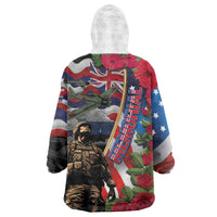Hawaii and United States Memorial Day Wearable Blanket Hoodie Honor and Remember The Fallen