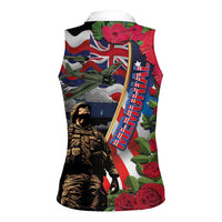Hawaii and United States Memorial Day Women Sleeveless Polo Shirt Honor and Remember The Fallen
