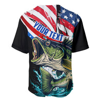 Personalized Bass Fishing Baseball Jersey With American Flag - Wonder Print Shop