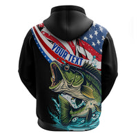 Personalized Bass Fishing Hoodie With American Flag - Wonder Print Shop