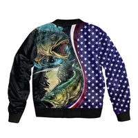 Bass Fishing Bomber Jacket Double Largemouth Bass Old Style - Wonder Print Shop