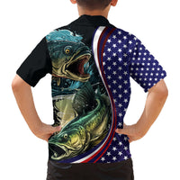 Bass Fishing Kid Hawaiian Shirt Double Largemouth Bass Old Style - Wonder Print Shop
