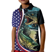 Bass Fishing Kid Polo Shirt Double Largemouth Bass Old Style - Wonder Print Shop