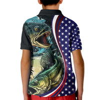 Bass Fishing Kid Polo Shirt Double Largemouth Bass Old Style - Wonder Print Shop