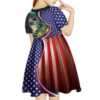 Bass Fishing Kid Short Sleeve Dress Double Largemouth Bass Old Style - Wonder Print Shop