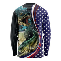 Bass Fishing Long Sleeve Shirt Double Largemouth Bass Old Style - Wonder Print Shop