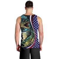 Bass Fishing Men Tank Top Double Largemouth Bass Old Style - Wonder Print Shop