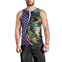 Bass Fishing Men Tank Top Double Largemouth Bass Old Style - Wonder Print Shop