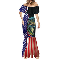Bass Fishing Mermaid Dress Double Largemouth Bass Old Style - Wonder Print Shop