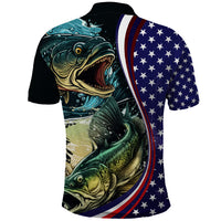 Bass Fishing Polo Shirt Double Largemouth Bass Old Style - Wonder Print Shop