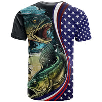 Bass Fishing T Shirt Double Largemouth Bass Old Style - Wonder Print Shop